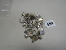 A silver charm bracelet