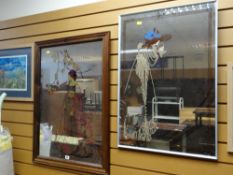 Two fancy pictorial mirrors