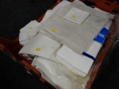 A quantity of good quality table linen including five set of Harrods as new bed sheets
