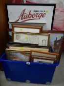 A framed Chris Rea 'Auberge' European tour poster together with a parcel of framed pictures & prints