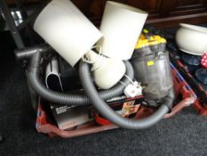 A box of small electricals including Dyson vacuum cleaner etc E/T