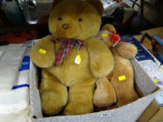 A box of modern soft toys