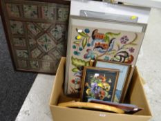 A parcel of needlework samplers / tapestries etc