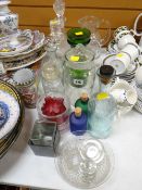 A parcel of mixed glassware including decanters