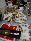 A good collection of Royal Albert Old Country Roses tea & tableware including dinner plates