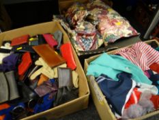 Collection of various ladies accessories including gloves, purses & wallets, head scarfs together