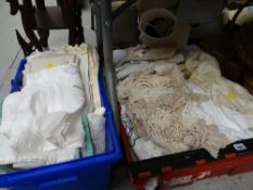 A large quantity of table linen & lace
