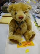 A modern Steiff teddy bear for Danbury Mint, dated 2001 with original bag