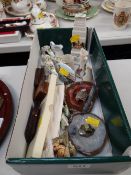 A parcel of crested china, treen boxes, Wade Whimsies etc