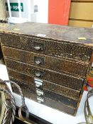 A vintage six-drawer document chest