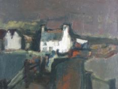WILL ROBERTS oil on canvas - hill farm, Neath, signed with initials, 50 x 60cms