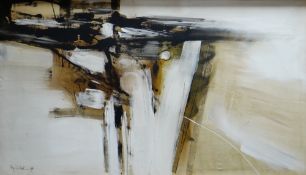 ROGER CECIL acrylic on linen - abstract, signed in full and dated 1966, 70 x 120 cms