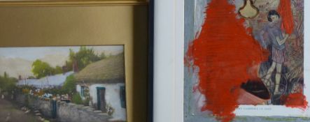 MAURICE COCKRILL collage print - 'John Clambered Up First', signed & dated 1967, 30 x 20cms together