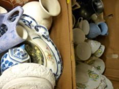 Two boxes of mixed pottery and china