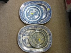 Good blue and white meat platters etc