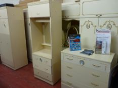 Large quantity of French style cream bedroom furniture