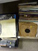 Two boxes of various music, vinyl, CDs etc