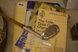 Old Bible and a parcel of golfing memorabilia including 1983 Royal Birkdale programme, 1968