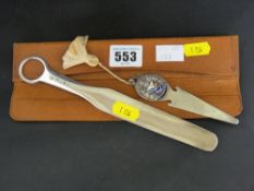 Cased silver letter opener and bookmark