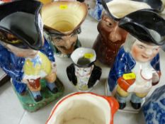 Royal Doulton character jug, another large character jug by Shorter & Sons and others