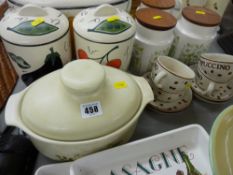 Parcel of kitchen pottery and china including provision containers etc