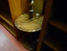 Carved twist standard lamp with middle shelf section