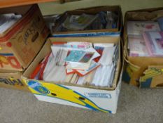 Large parcel of greetings cards in several boxes