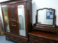 Edwardian bedroom furniture comprising wardrobe and dressing table