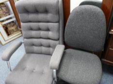 Executive style office chair and another office chair