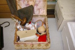 Basket containing haberdashery items