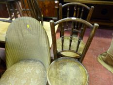 Pair of bentwood chairs and a loom style chair