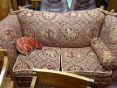 Burgundy coloured Knowle style settee