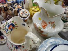 Gaudy Welsh jug and a Staffs wash jug