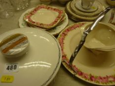 Quantity of Minton 'Aragon' plates, Royal Doulton cake plates etc