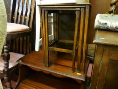 Quaint nest of three tables and an entertainment cupboard