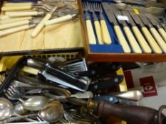 Large quantity of household and cased cutlery