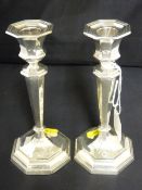 Pair of octagonal based weighted candlesticks