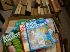 Large quantity of 'Book Collector' magazines and a box of vintage books