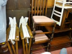Pair of director's style chairs and three miscellaneous dining chairs