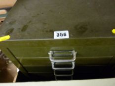 Desktop five drawer metal filing cabinet