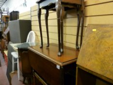 Polished tea trolley and two occasional tables
