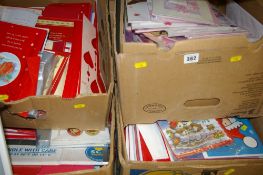 Four boxes of greetings cards