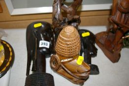 Quantity of African and other carved pieces