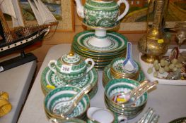 Attractive parcel of green dragon decorated Oriental teaware etc