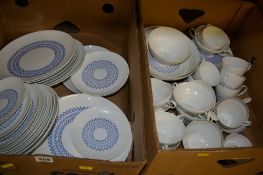 Two boxes containing dinnerware by Rosenthal of Germany 'Romanze Secunda'