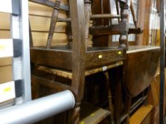 Two tier bamboo occasional table and a quantity of bentwood and similar chairs