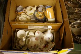 Items of Wedgwood 'Kutani Crane', Aynsley 'Cottage Garden', Japanese lustre coffee ware and