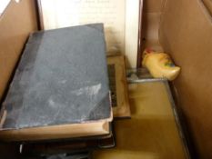 Box of mixed items including ephemera, books etc