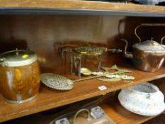 Parcel of brass and copperware etc