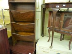 Parcel of furniture including half moon table, whatnot, corner cupboards, three tier shelf,